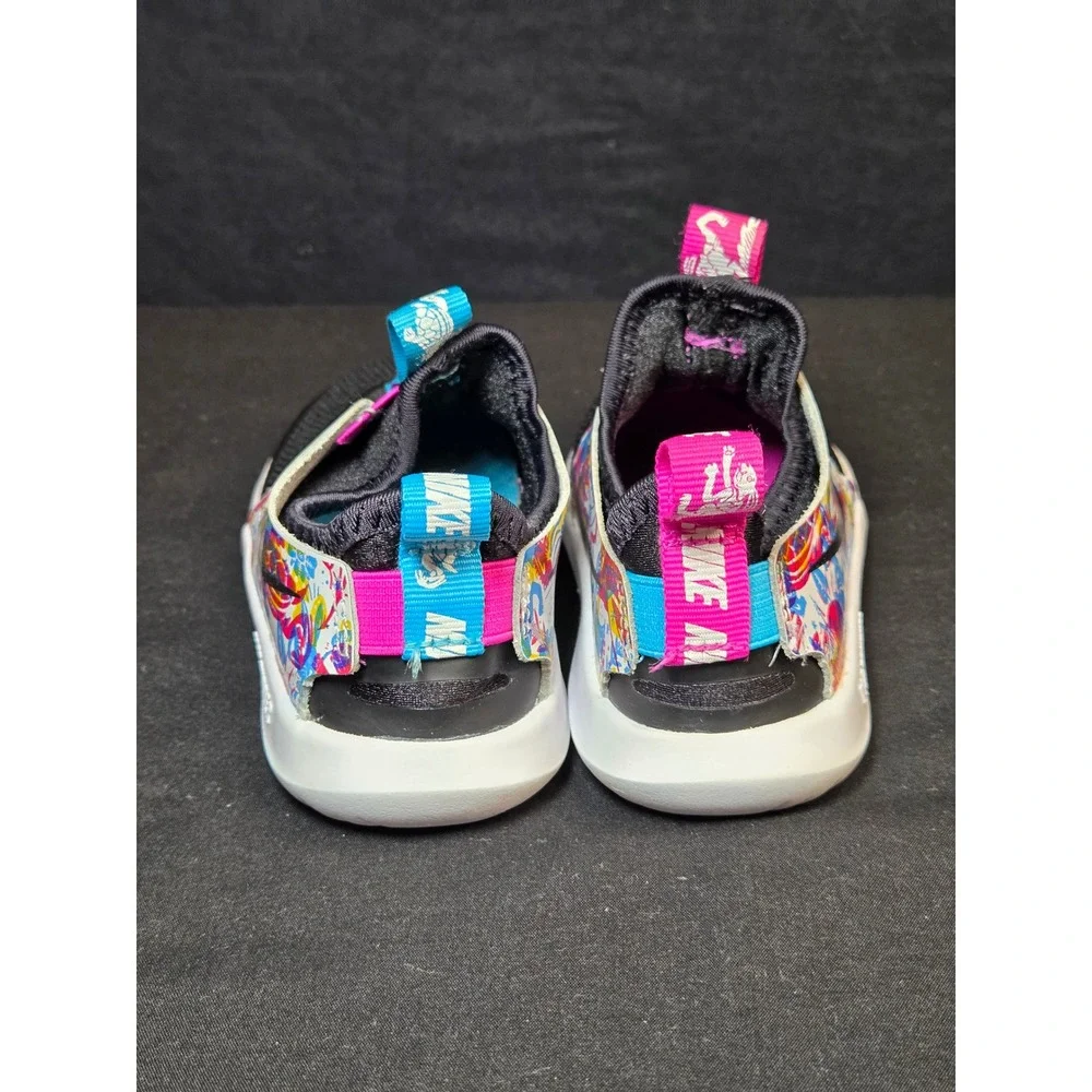 Nike Flex Runner Toddler Girls Floral Black Multi Color Shoes CW1601-001 8C